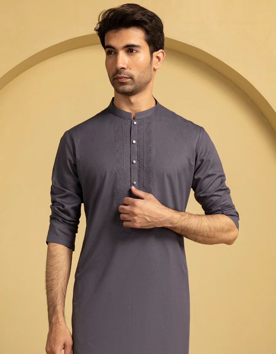 GREY BLENDED KURTA | JJK-A-47432/S25/JJ9846-SF - Image 2