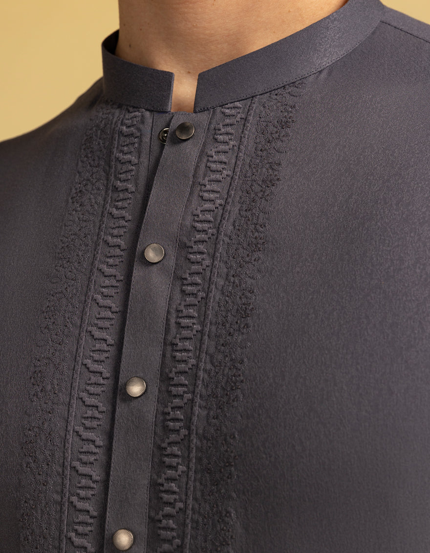 GREY BLENDED KURTA | JJK-A-47432/S25/JJ9846-SF - Image 4