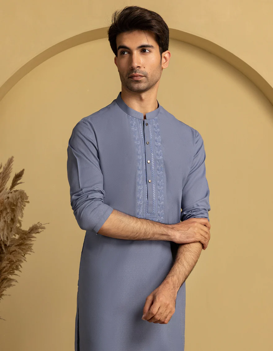 BLUE BLENDED KURTA | JJK-A-47467/S25/JJ9846-SF - Image 2