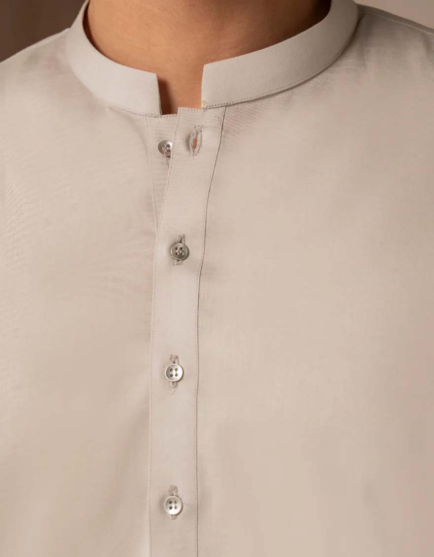 LIGHT GREY COTTON KURTA | JJK-A-47471/S25/JJ9373-PN - Image 3