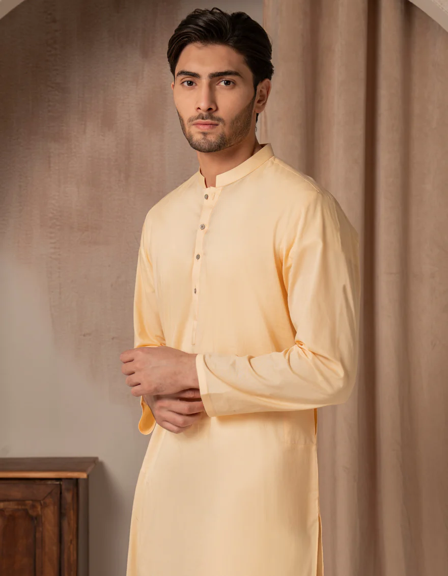 PEACH COTTON KURTA | JJK-A-47472/S25/JJ93 - Image 2