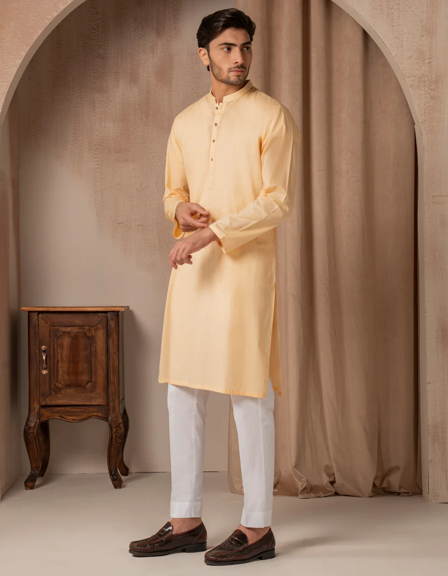PEACH COTTON KURTA | JJK-A-47472/S25/JJ93 - Image 4