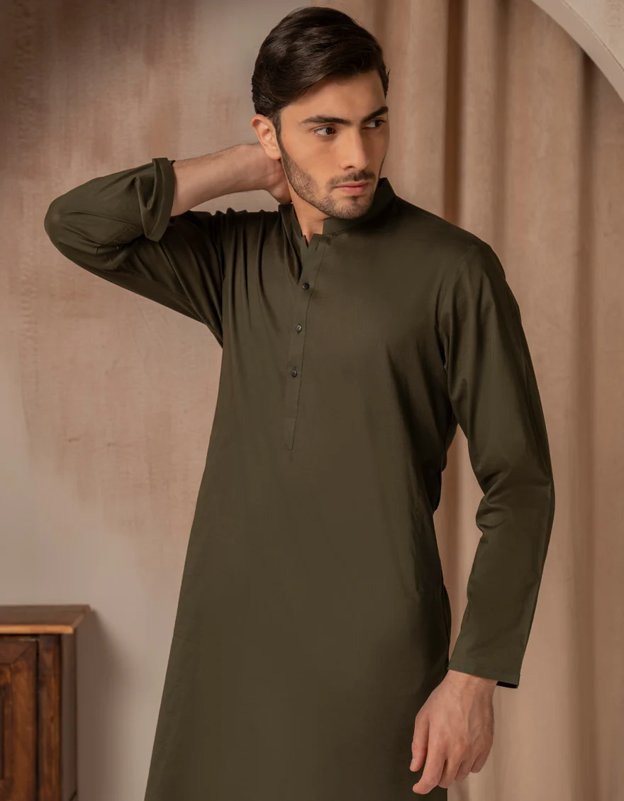 DARK GREEN COTTON KURTA | JJK-A-47473/S25/JJ93 - Image 2