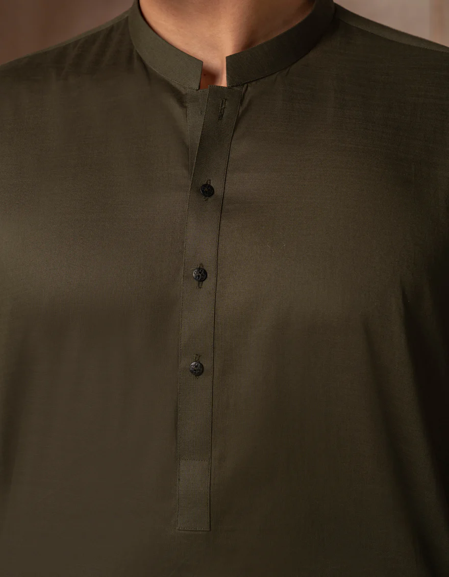 DARK GREEN COTTON KURTA | JJK-A-47473/S25/JJ93 - Image 4