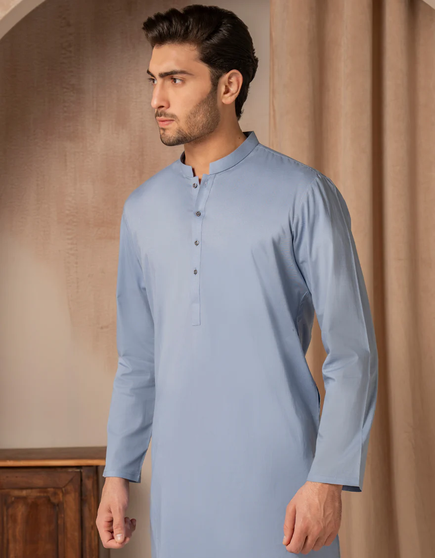 BLUE COTTON KURTA | JJK-A-47474/S25/JJ93 - Image 2