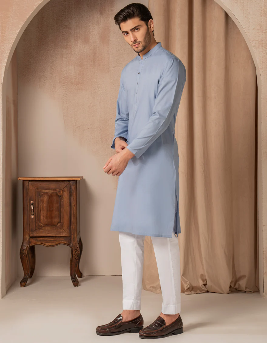 BLUE COTTON KURTA | JJK-A-47474/S25/JJ93 - Image 4