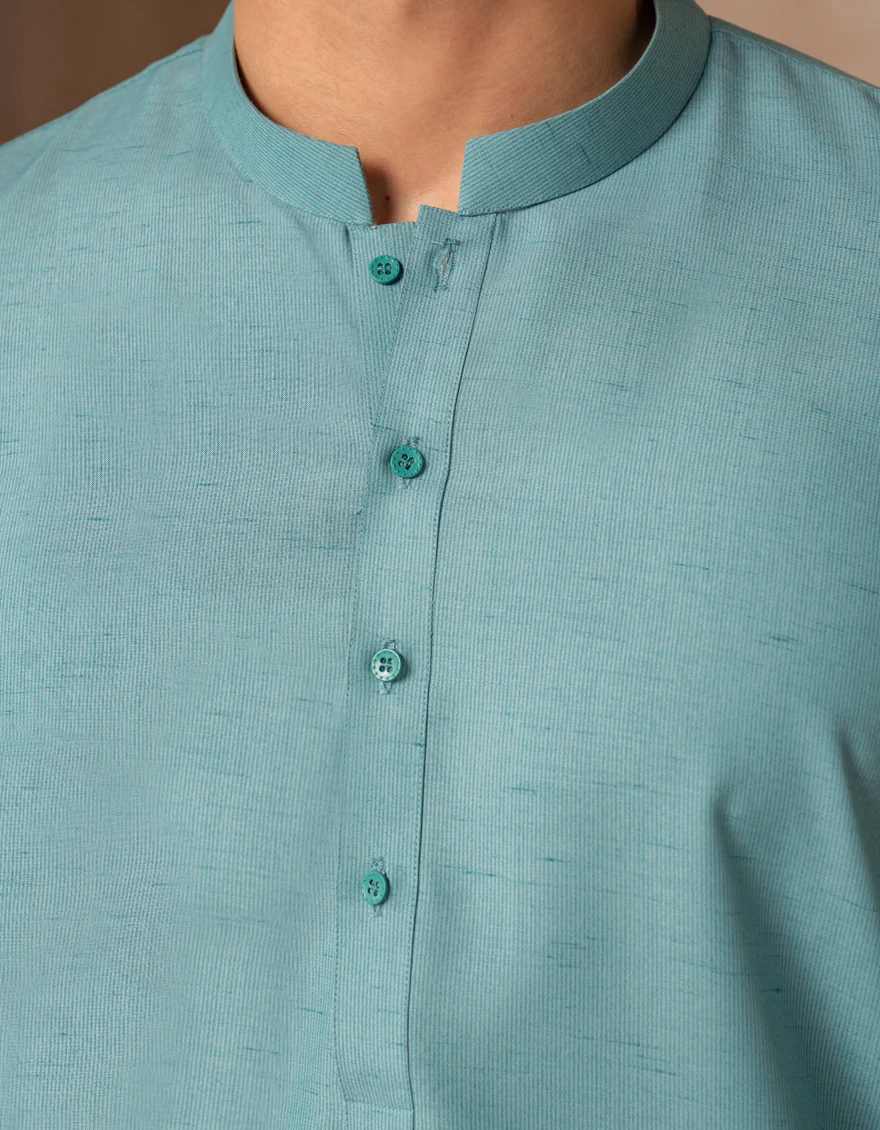 SEA GREEN BLENDED KURTA | JJK-A-47476/S25/JJ9360-PN - Image 3