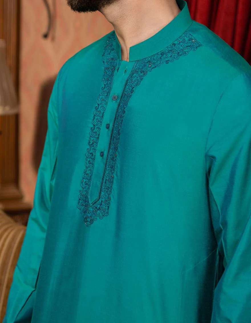 SEA GREEN SPECIAL KURTA | JJK-A-SP-US-30788-R1/S20/JJ6551 - Image 3