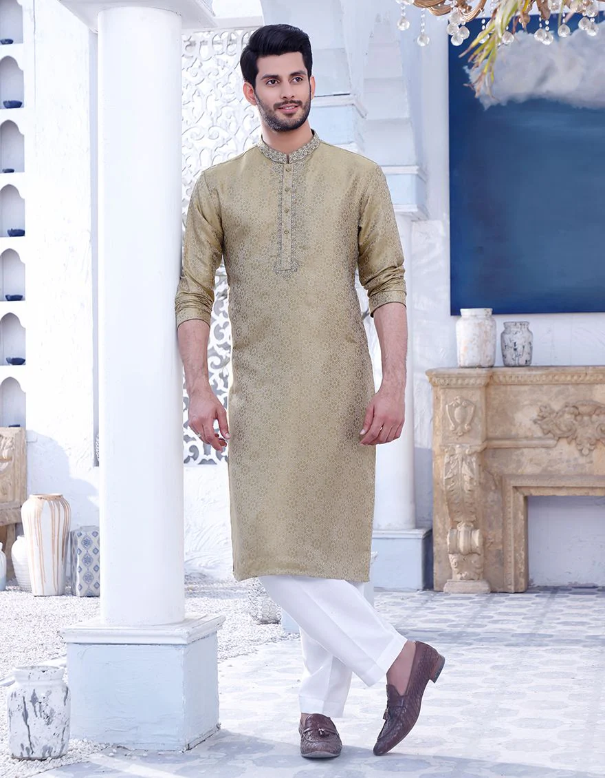 OLIVE GREEN SPECIAL KURTA | JJK-A-SP-US-33118/S20/JJ7004