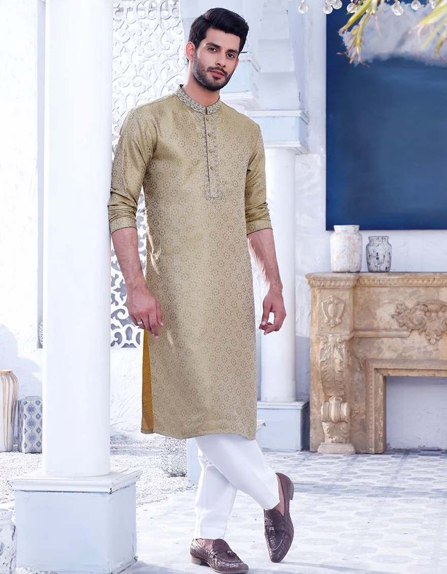 OLIVE GREEN SPECIAL KURTA | JJK-A-SP-US-33118/S20/JJ7004 - Image 2