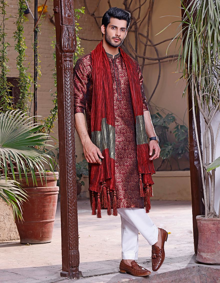 DEEP MAROON SPECIAL KURTA | JJK-A-SP-US-33160/S20/JJ7057 - Image 2