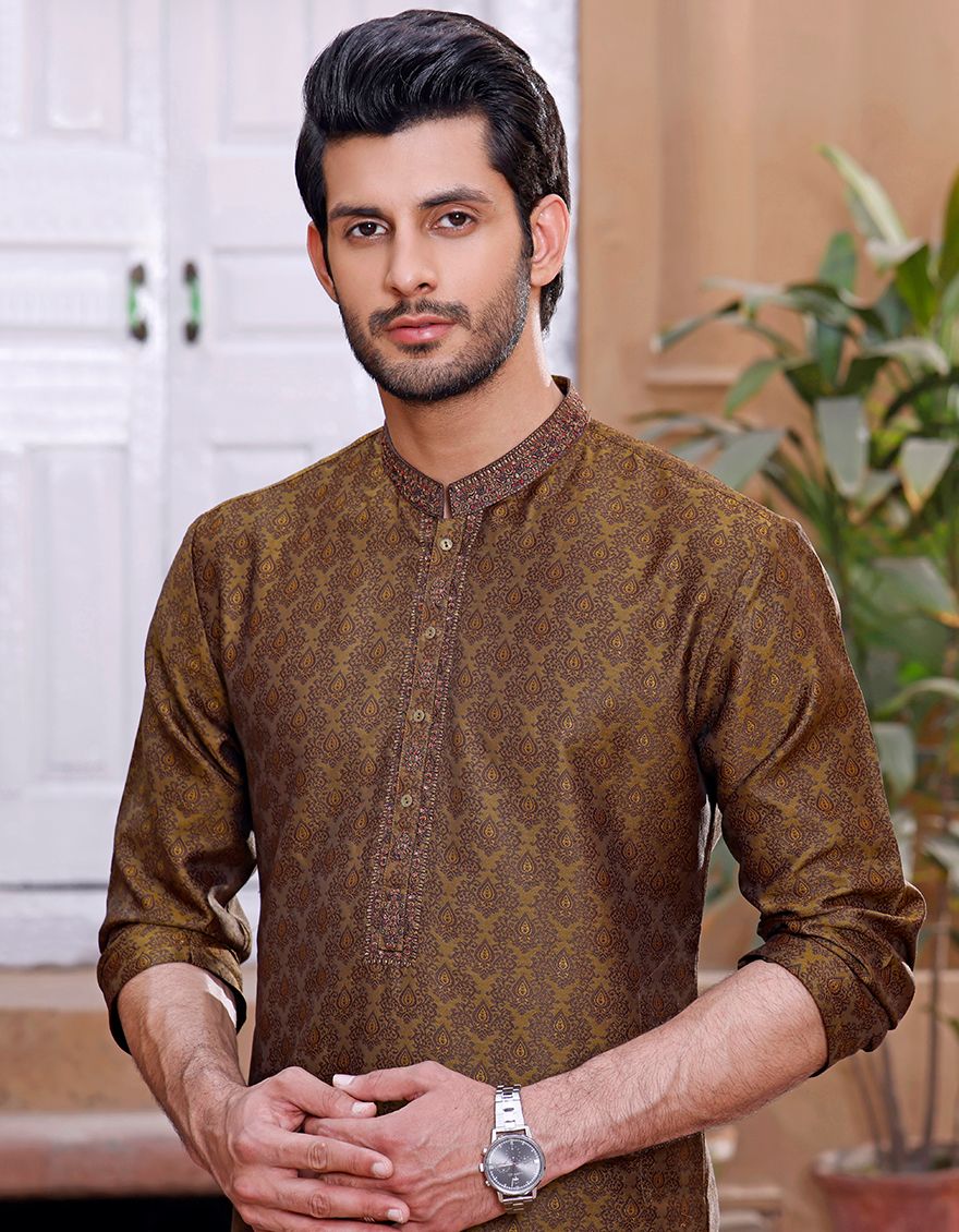 BROWN SPECIAL KURTA | JJK-A-SP-US-33171/S20/JJ5075 - Image 2