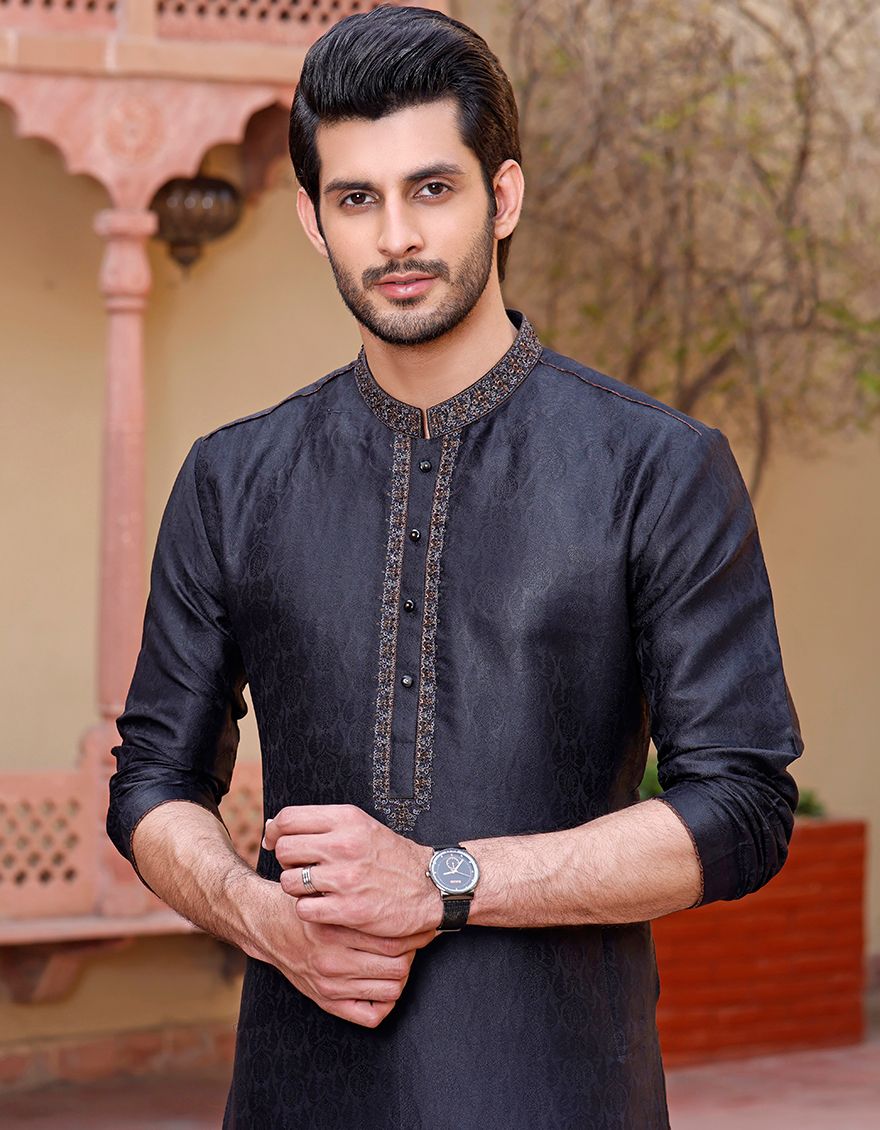 BLACK SPECIAL KURTA | JJK-A-SP-US-33184/S20/JJ7087 - Image 2