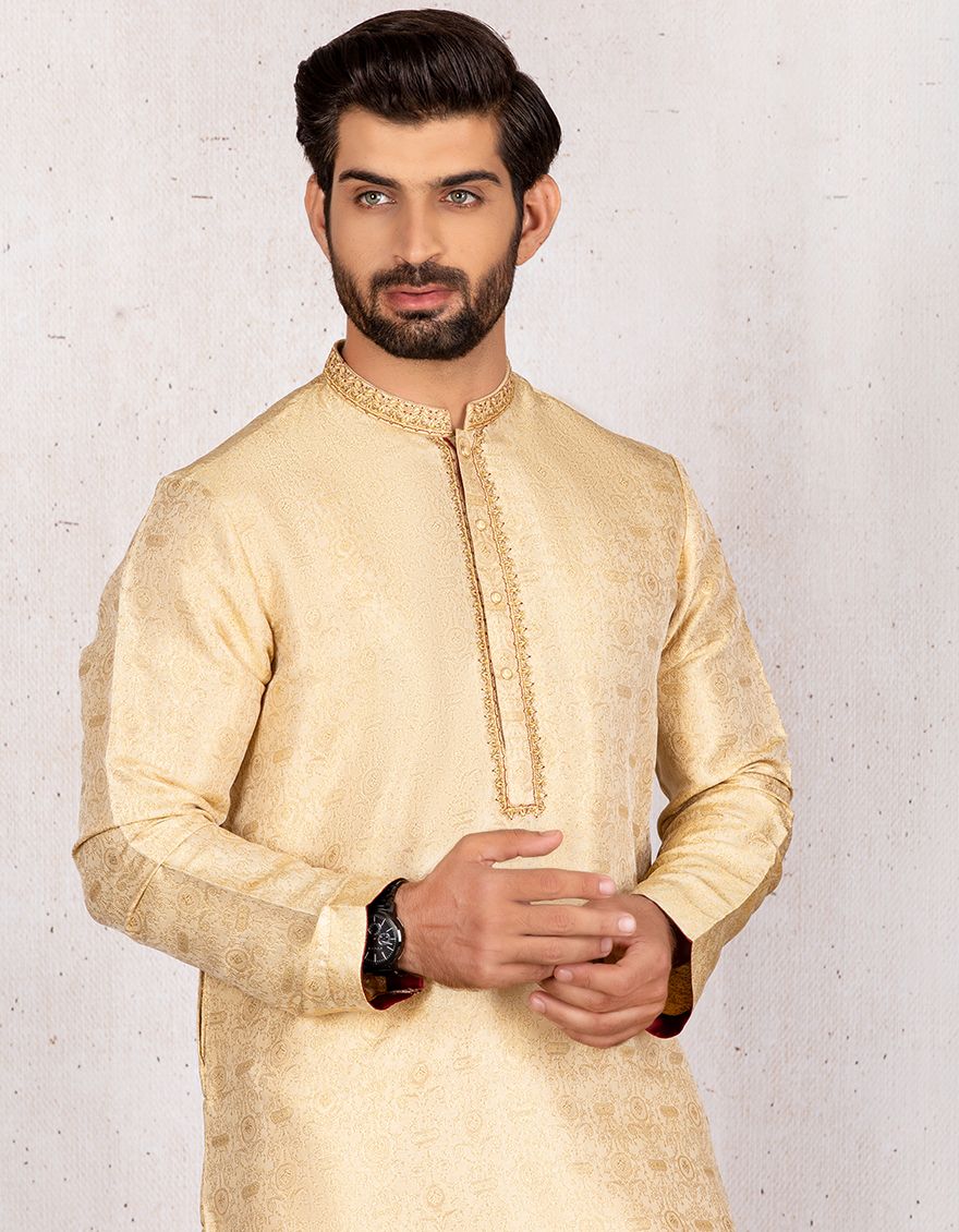 GOLDEN SPECIAL KURTA | JJK-A-SP-US-33263/S20/JJ7063 - Image 2