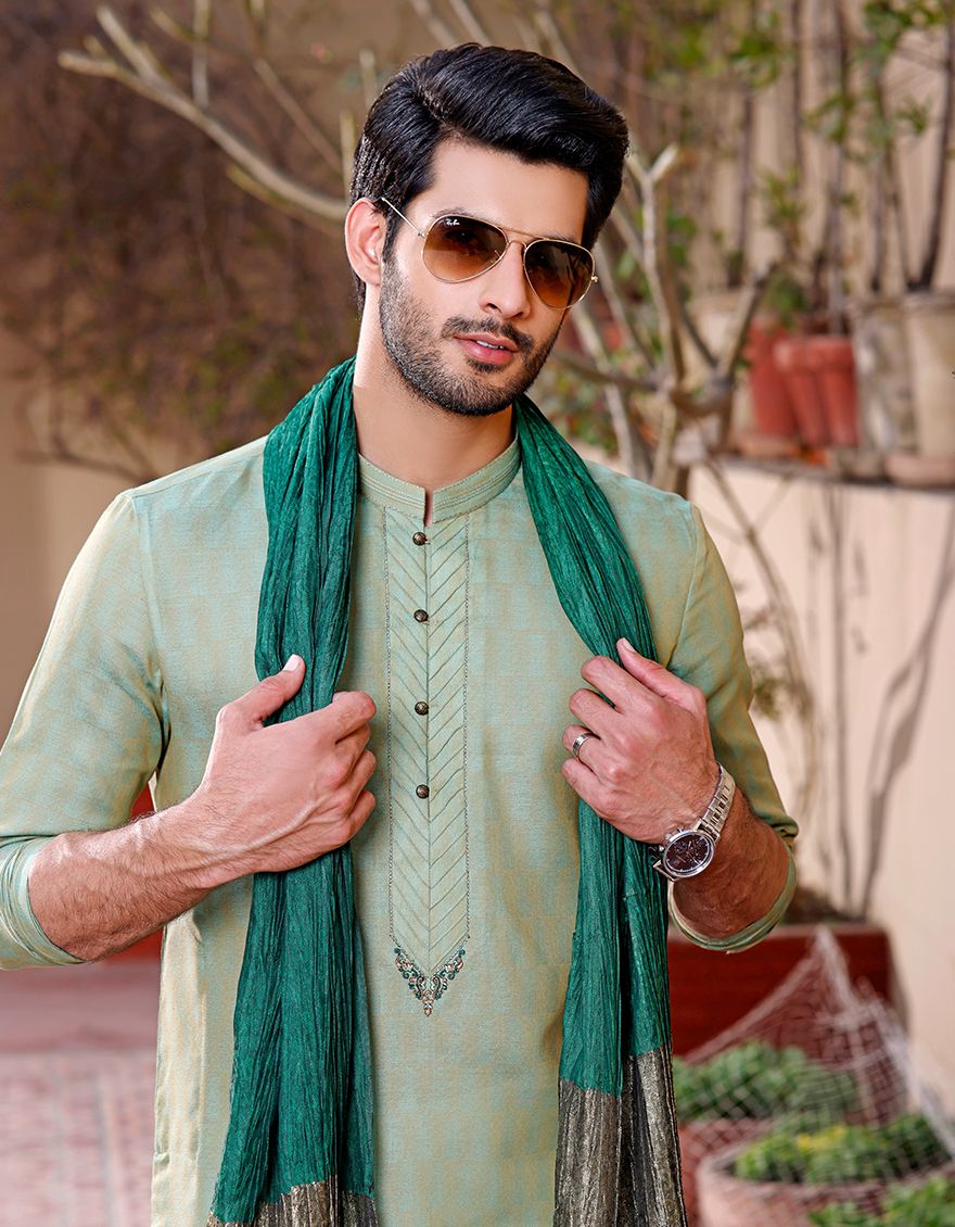 GREEN SPECIAL KURTA | JJK-A-SP-US-33318/S21/JJ6844 - Image 2