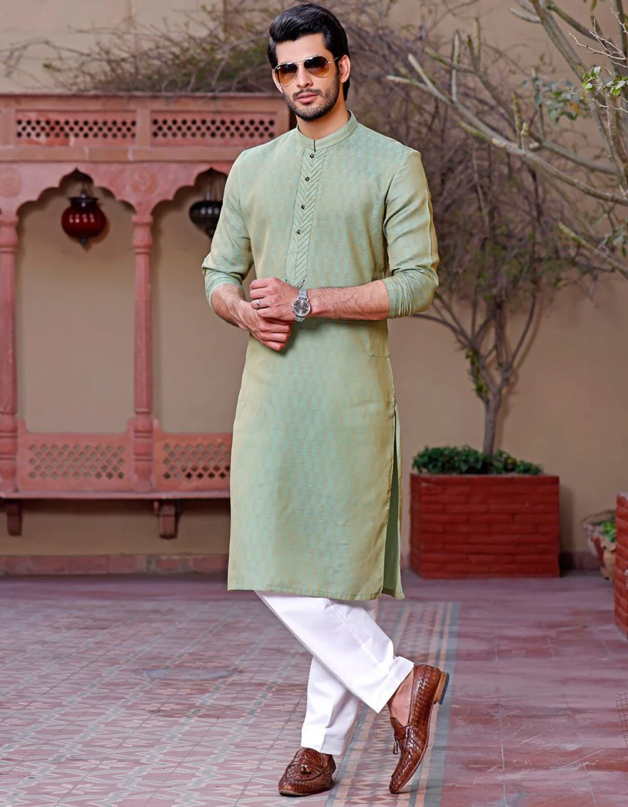 GREEN SPECIAL KURTA | JJK-A-SP-US-33318/S21/JJ6844 - Image 3