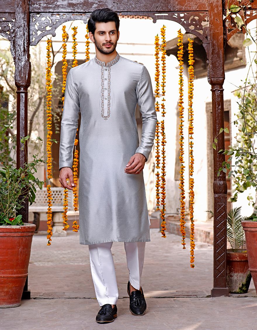 SILVER GREY SPECIAL KURTA | JJK-A-SP-US-33324/S21/JJ5372 - Image 2