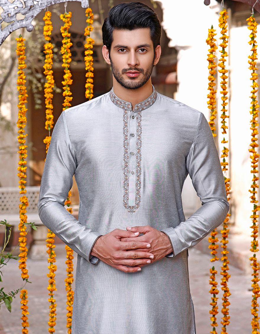 SILVER GREY SPECIAL KURTA | JJK-A-SP-US-33324/S21/JJ5372 - Image 3