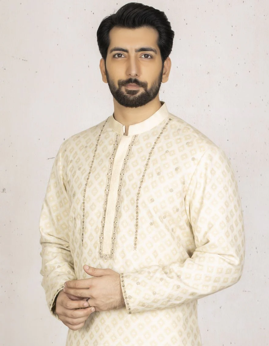 CREAM SPECIAL KURTA | JJK-A-SP-US-36759/S21/JMS12156 - Image 2