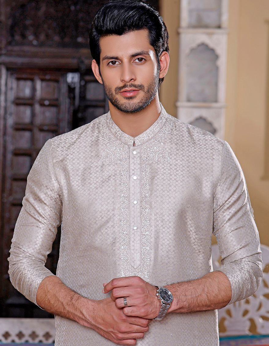 GRECIAN IVORY SPECIAL KURTA | JJK-A-SP-US-42140/S21/JJ7371 - Image 2