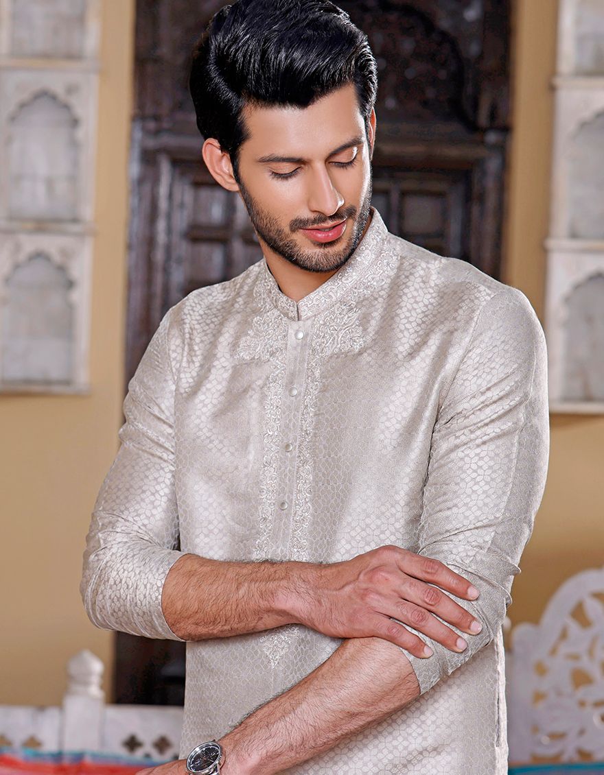 GRECIAN IVORY SPECIAL KURTA | JJK-A-SP-US-42140/S21/JJ7371 - Image 3