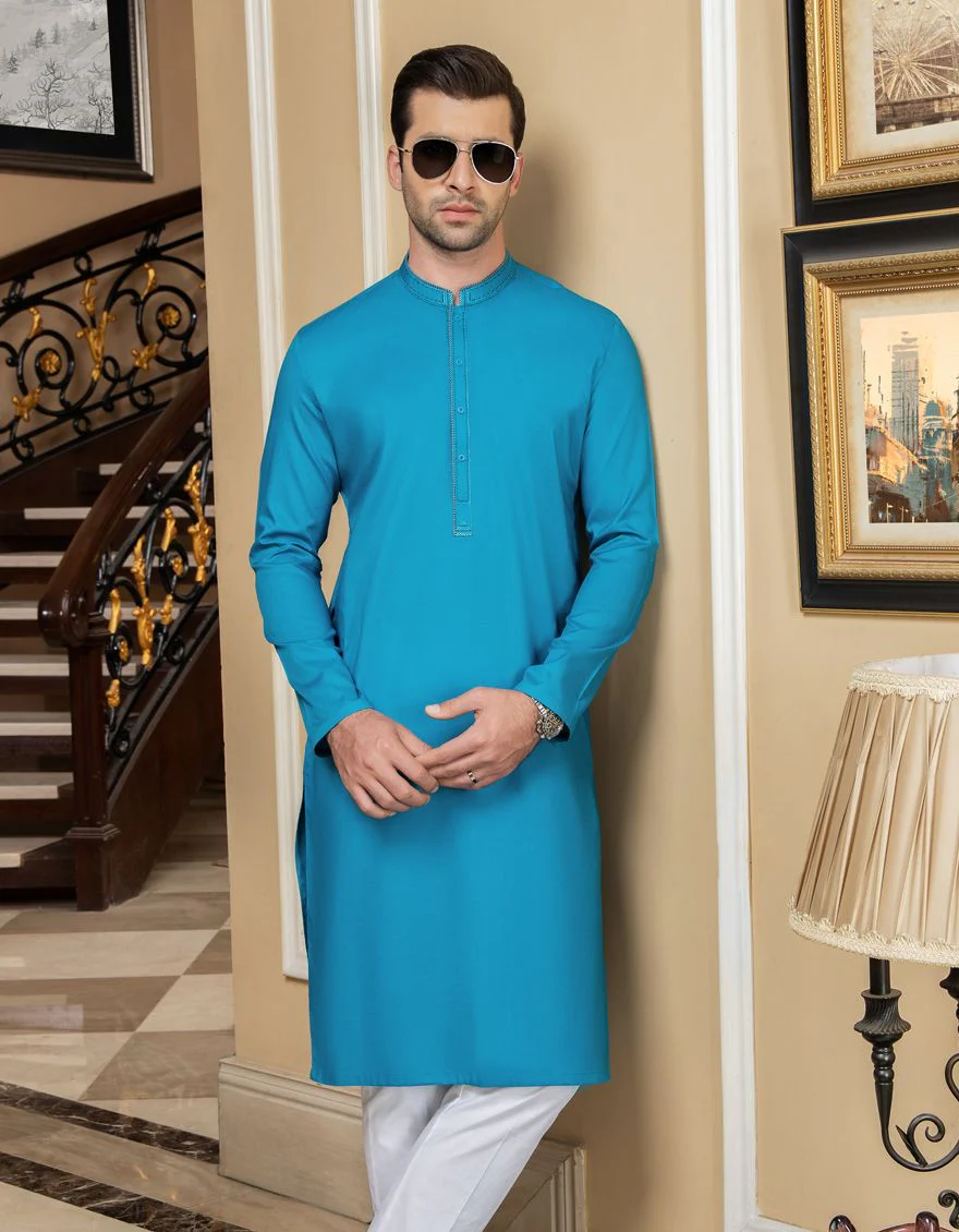 TURQUOISE KURTA | JJK-A-US-31158/S21/JJ6690 - Image 3