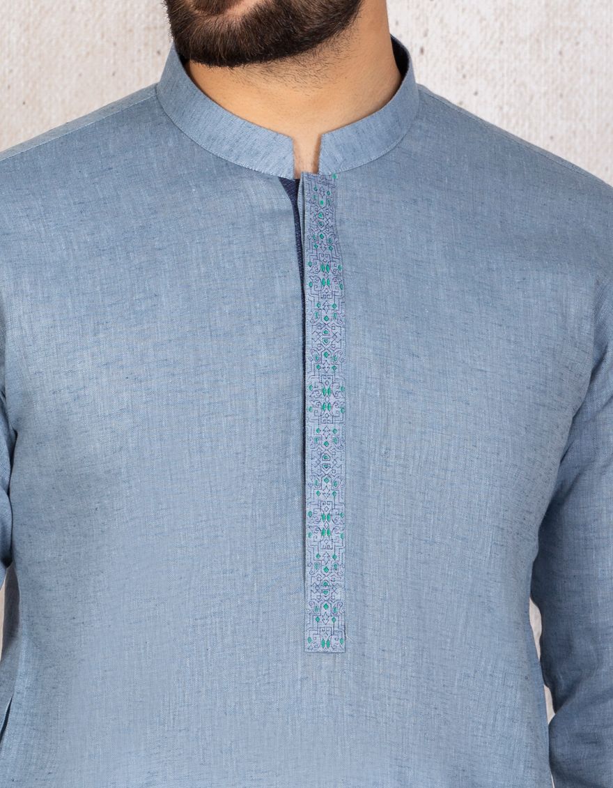 BLUISH GREY KURTA | JJK-A-US-32358/S20/JJ6580 - Image 2