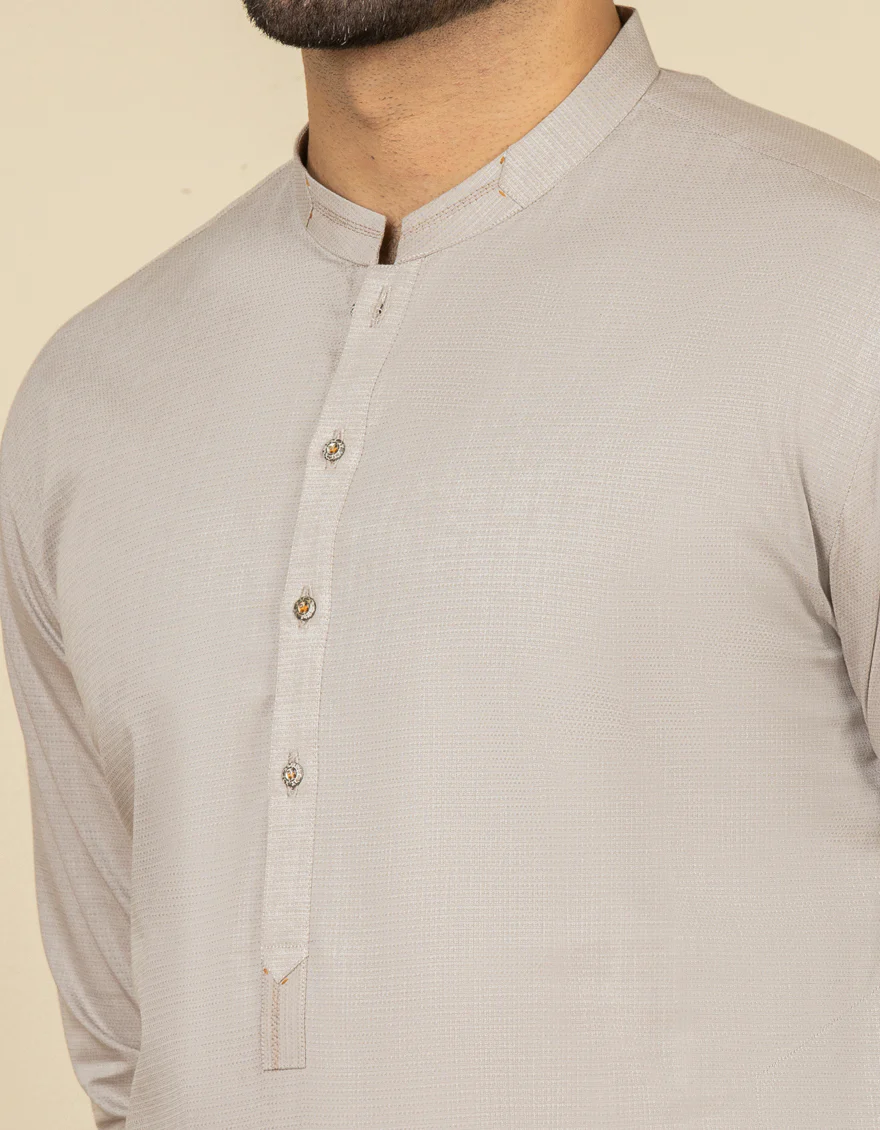 LIGHT GREY COTTON KURTA | JJK-A-US-32625/S22/JJ8288-CL - Image 2