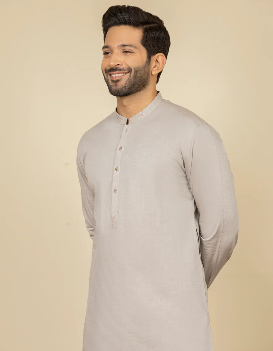 LIGHT GREY COTTON KURTA | JJK-A-US-32625/S22/JJ8288-CL - Image 3