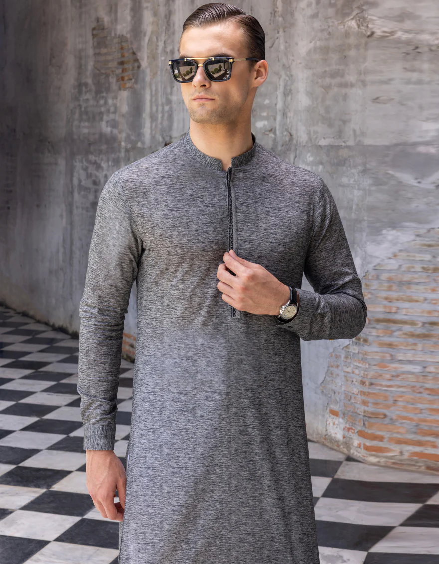 GREY COTTON KURTA | JJK-A-US-32659/W22/JJ7611-SF - Image 3