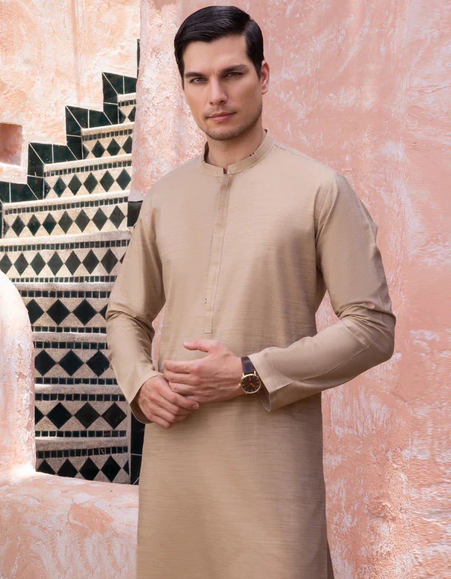 SAND COTTON KURTA | JJK-A-US-32663/W22/JJ8379-CL - Image 2