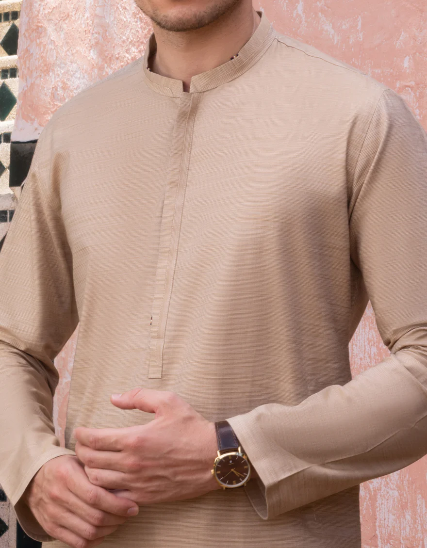 SAND COTTON KURTA | JJK-A-US-32663/W22/JJ8379-CL - Image 3