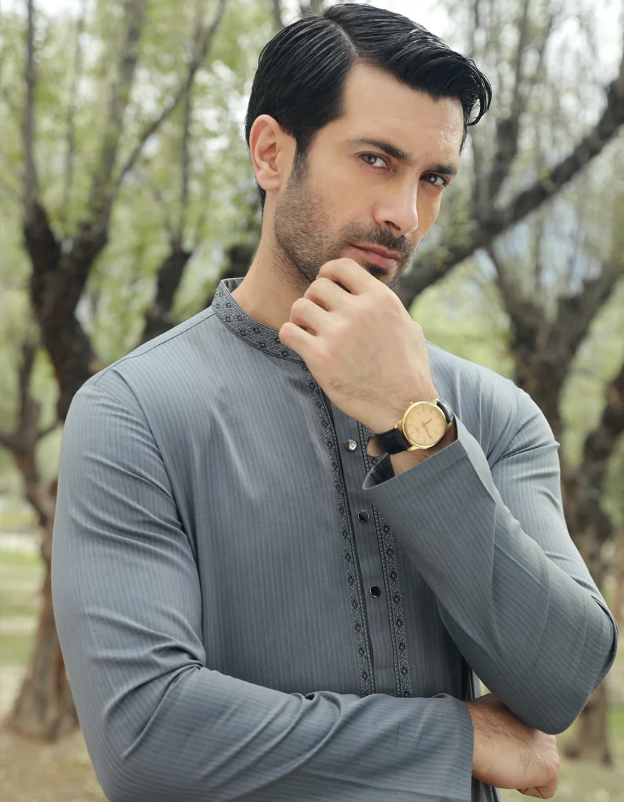 TEAL GREY KURTA | JJK-A-US-32832/S23/JJ8963-SF - Image 2