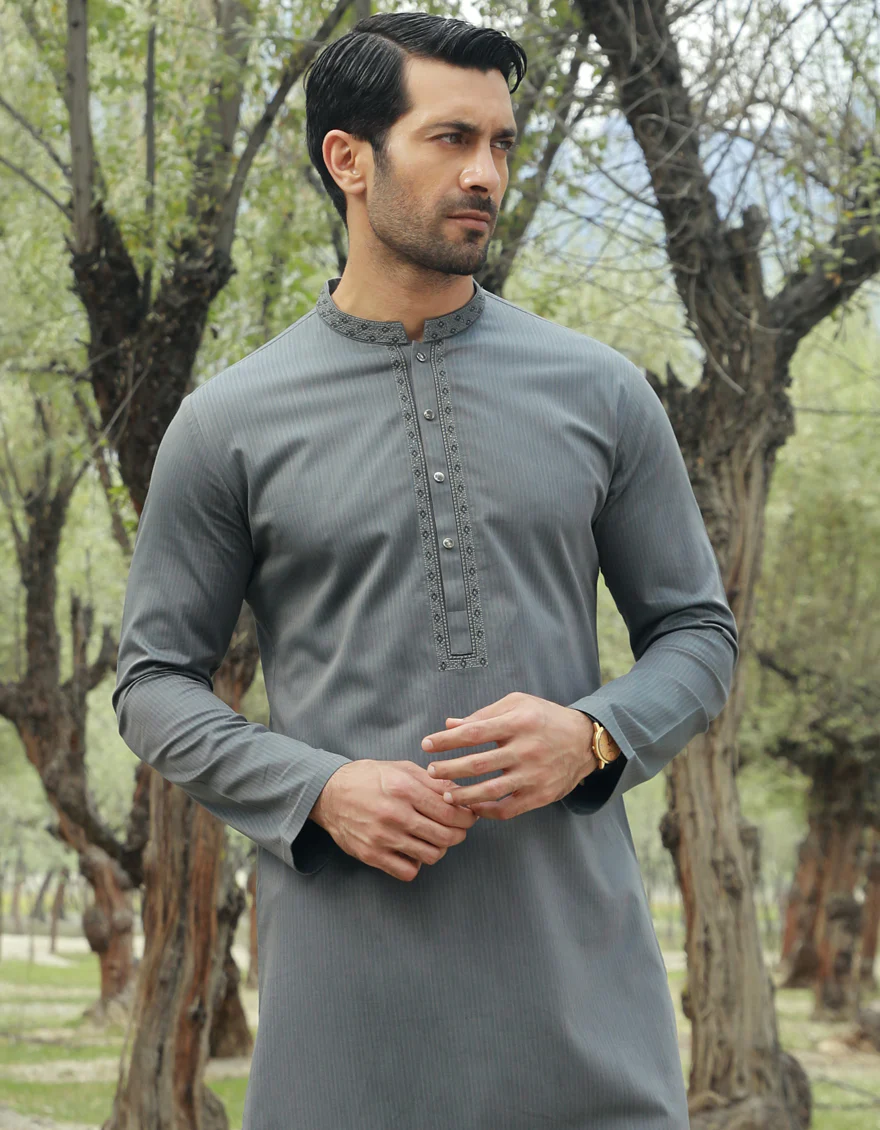 TEAL GREY KURTA | JJK-A-US-32832/S23/JJ8963-SF - Image 3