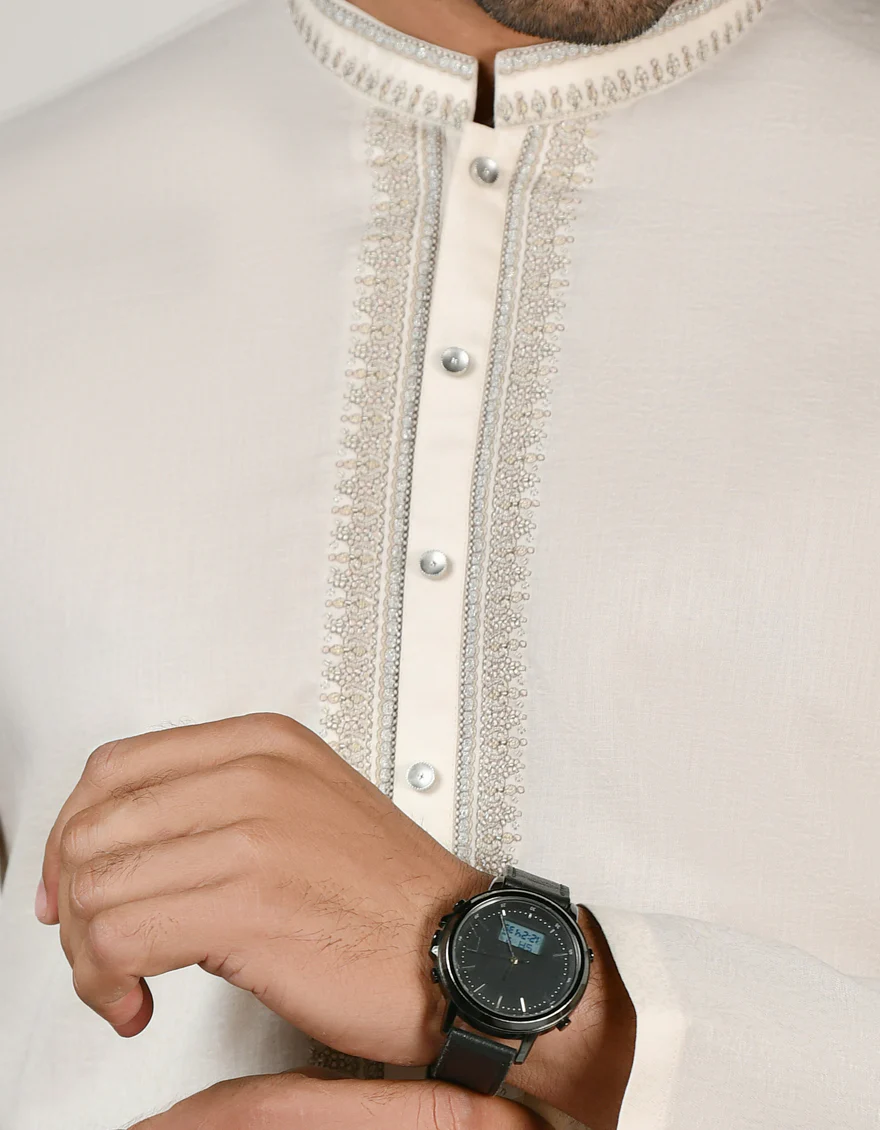 CREAM KURTA | JJK-A-US-32837/S23/JJ9078-FL - Image 2