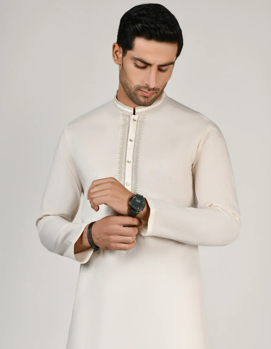CREAM KURTA | JJK-A-US-32837/S23/JJ9078-FL - Image 3