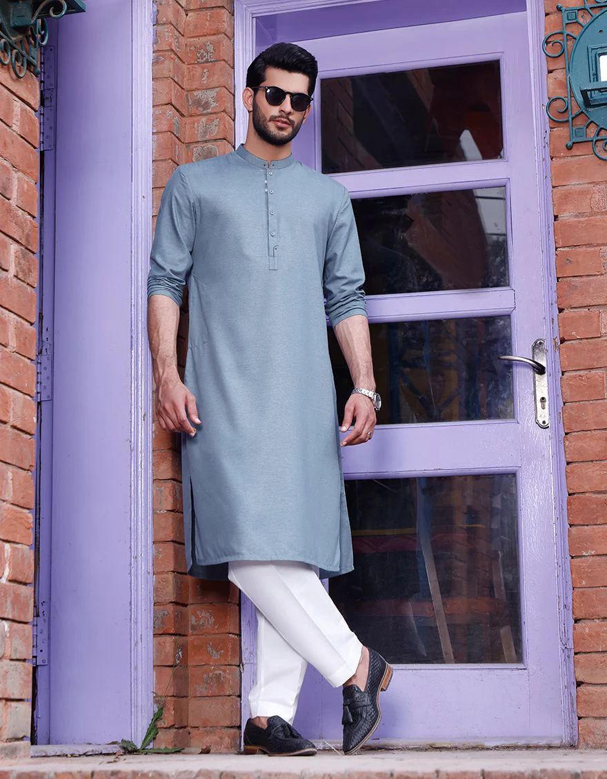 SEA GREEN KURTA | JJK-A-US-33317/S21/JJ7352 - Image 2