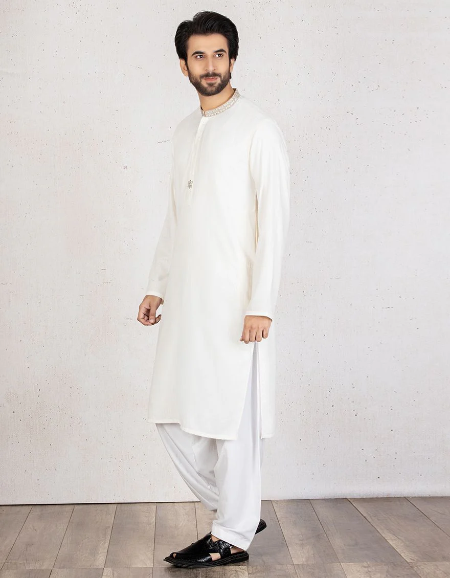 OFF WHITE KURTA | JJK-A-US-34001-R1/S21/JJ6272-SF - Image 2