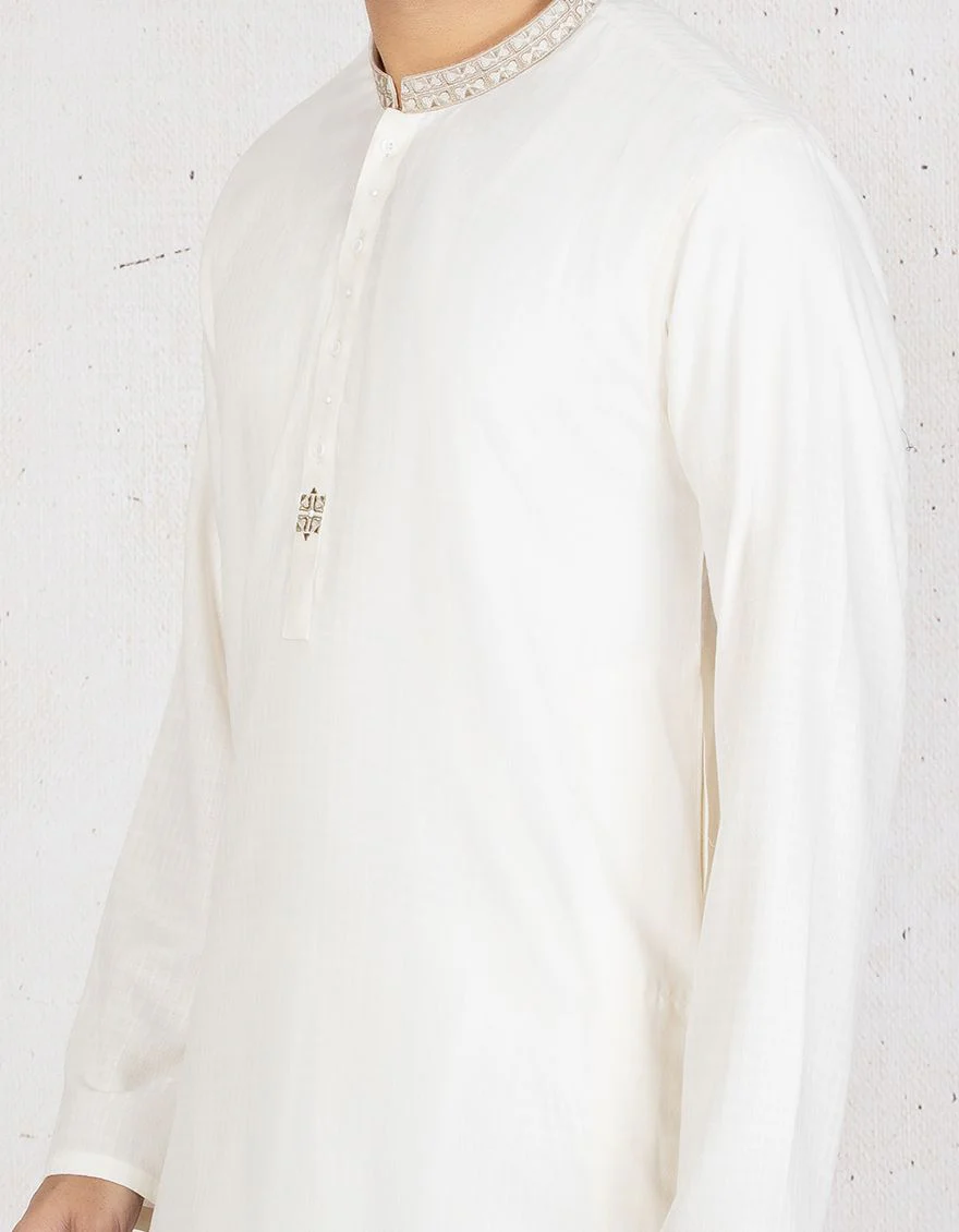 OFF WHITE KURTA | JJK-A-US-34001-R1/S21/JJ6272-SF - Image 3