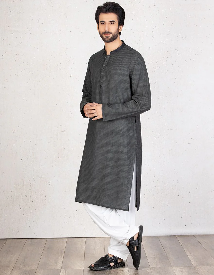 CHARCOAL KURTA | JJK-A-US-34002-R2/S21/JJ6253-SF - Image 2