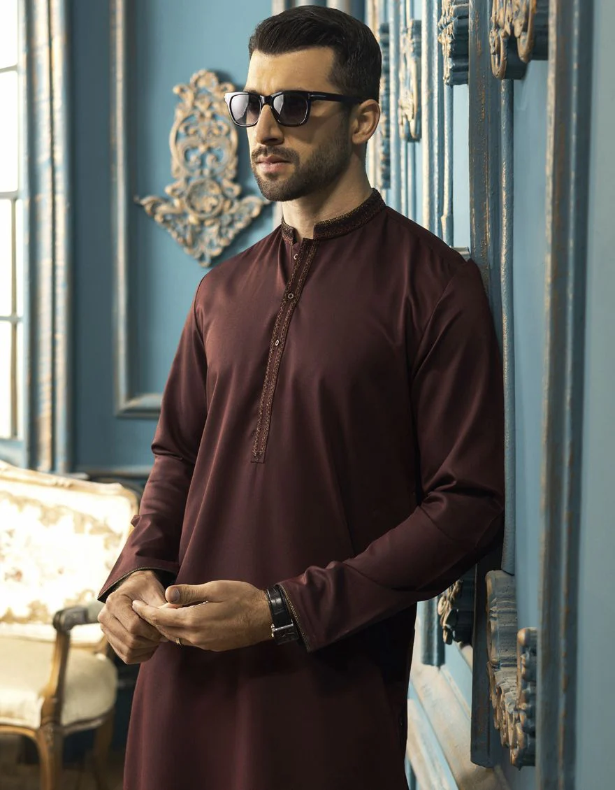 MAROON KURTA | JJK-A-US-34136/S22/JJ7610-FL - Image 3