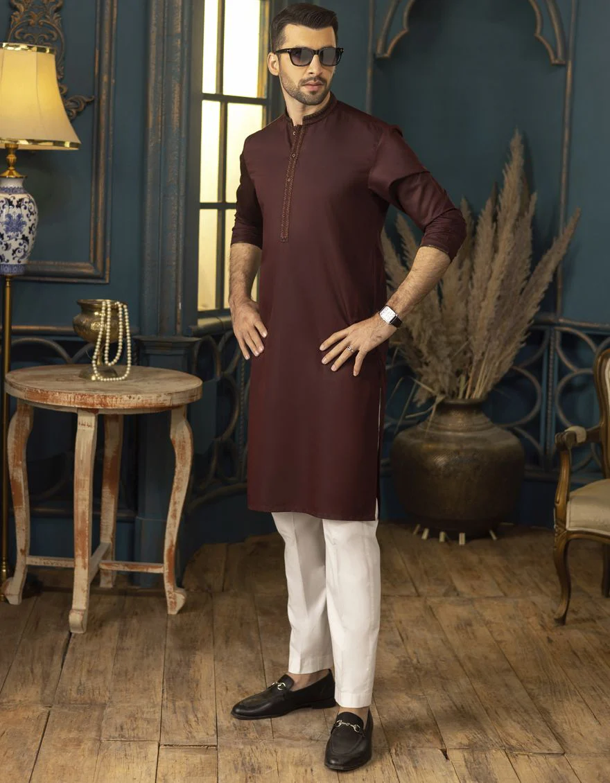 MAROON KURTA | JJK-A-US-34136/S22/JJ7610-FL - Image 5