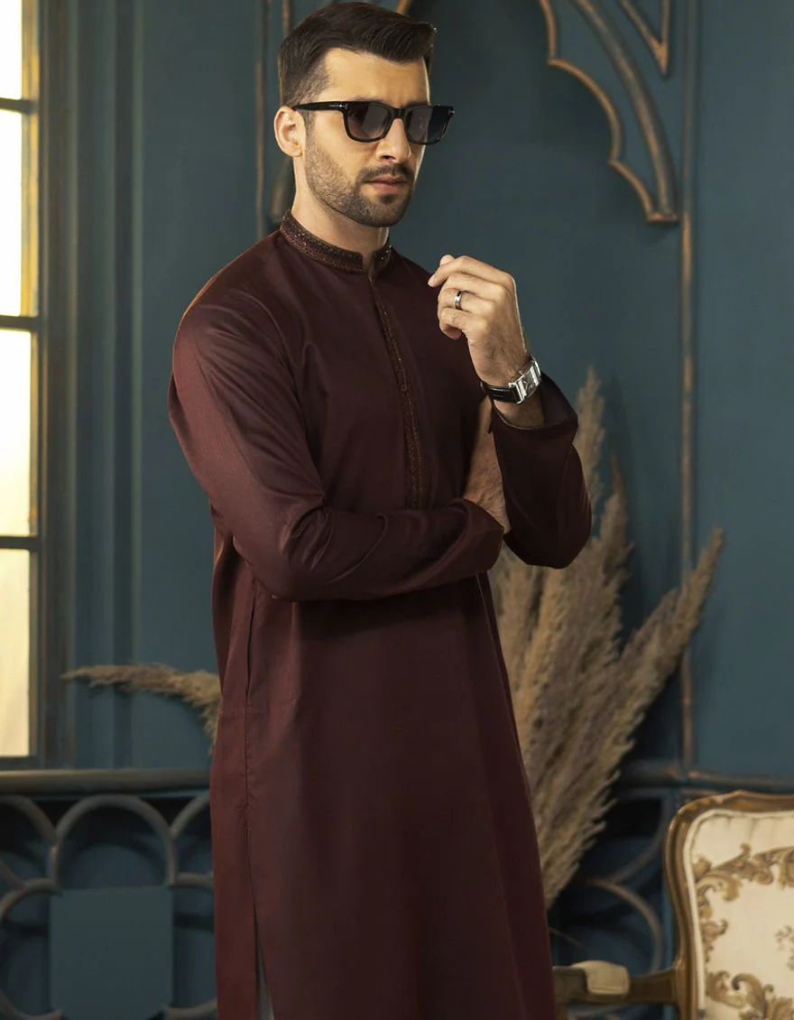 MAROON KURTA | JJK-A-US-34136/S22/JJ7610-FL - Image 6