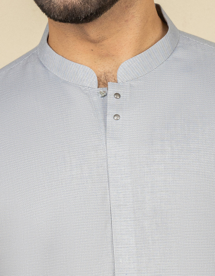 BLUISH GREY COTTON KURTA | JJK-A-US-34229/S22/JJ8288-CL - Image 2