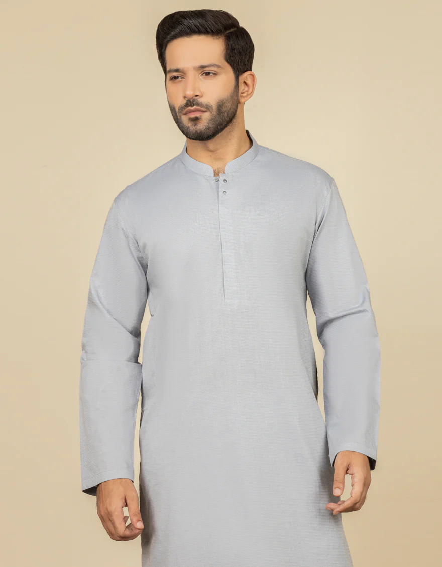 BLUISH GREY COTTON KURTA | JJK-A-US-34229/S22/JJ8288-CL - Image 3