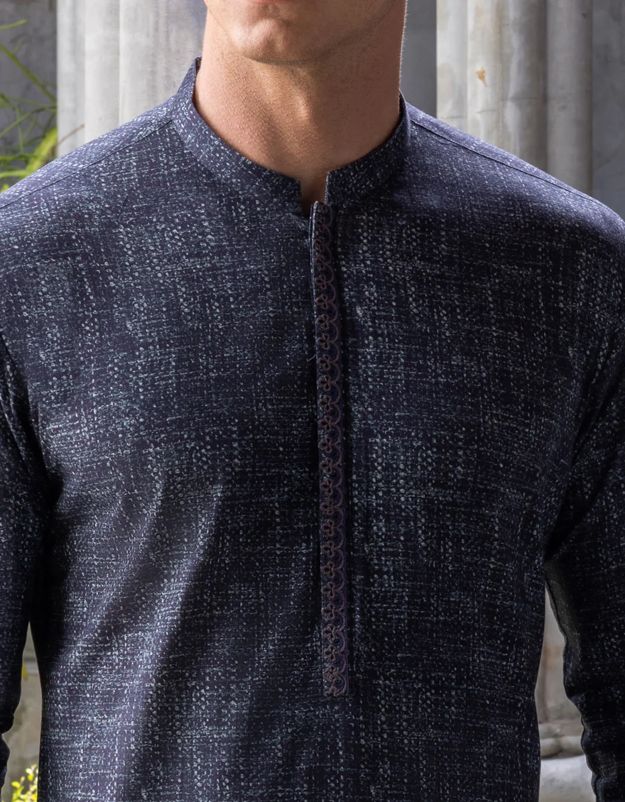 MIDNIGHT BLUE COTTON KURTA | JJK-A-US-34254/W22/JJ7611-SF - Image 2