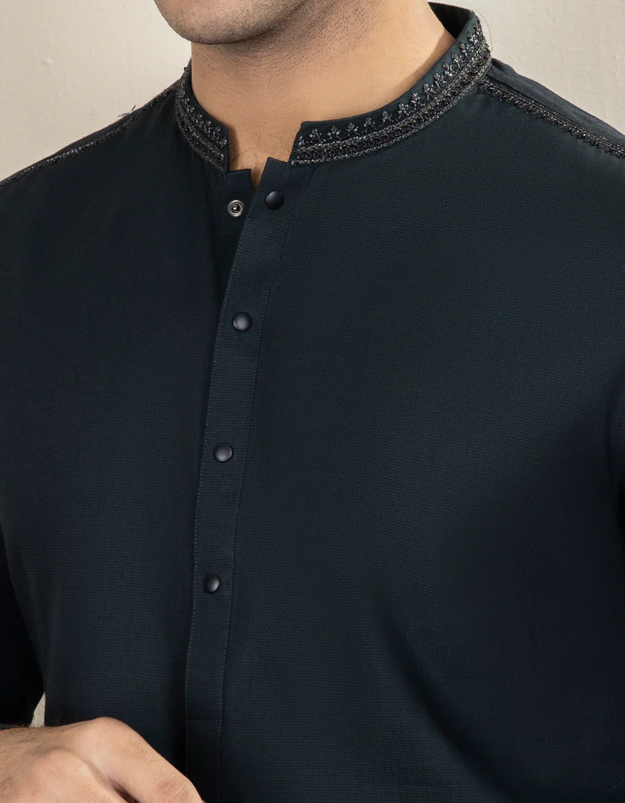FOREST GREEN COTTON KURTA | JJK-A-US-34268/W22/JJ8325-FL - Image 2