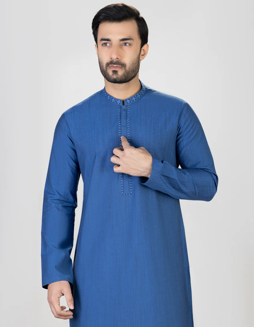 BLUE BLENDED KURTA | JJK-A-US-34374/S23/JJ8668-FL - Image 2
