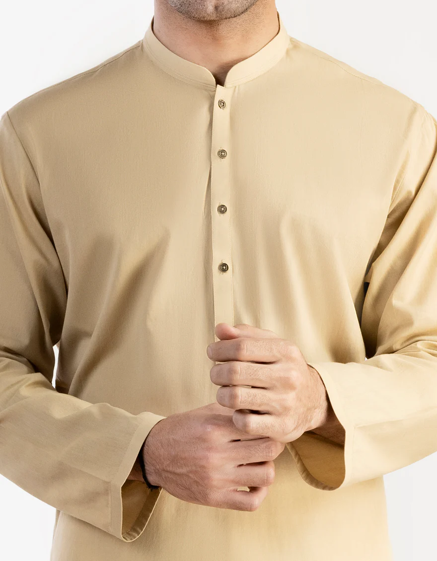 SAND COTTON KURTA | JJK-A-US-34393/S23/DME3225-PN - Image 2