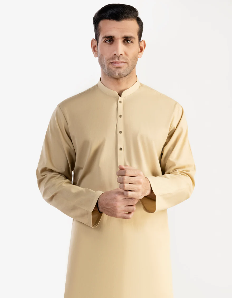 SAND COTTON KURTA | JJK-A-US-34393/S23/DME3225-PN - Image 3